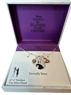 Nuevo Collar de Plata Disney Pesadilla Antes de Navidad Jack & Sally Halloween Foto 1 de 4