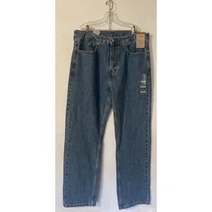 Levi's 505 Jeans Men's 36x32 Blue Denim Dark Stonewash Regular Fit Straight Leg - Picture 1 of 8