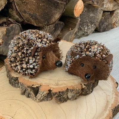 Glittery Hedgehog Christmas Decoration Twig Woodland Autumn decor Gisela Graham