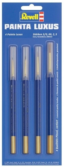 REVELL,4 pinceaux haut de gamme en poils de martre grandeurs 5/0, 00, 2, 5, ,... - Photo 1/1