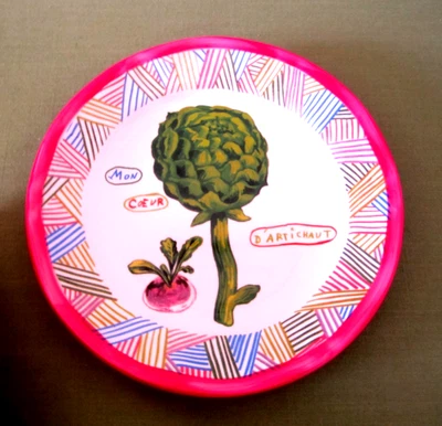 Placa de alcachofa Anthropologie Nathalie Lete, Mon Coeur D'Artichaut 10" Foto 1 de 4