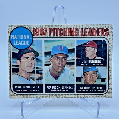 1968 Topps - Líderes de la Liga Fergie Jenkins, Jim Bunning, Claude Osteen #9 Foto 1 de 2