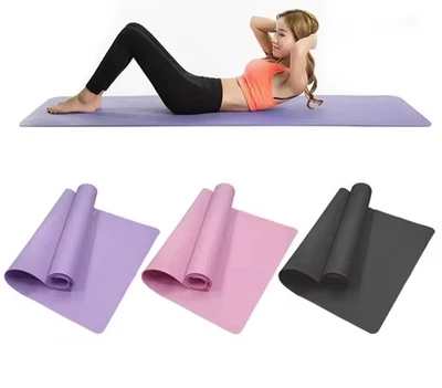 4mm Thick Yoga Mats Anti-Slip Sport Fitness Mat Blanket For Exercise Yoga  - Image 1 of 4