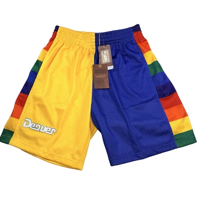 NWT Mens Mitchell & Ness Royal Gold Denver Nuggets Hardwood Classics 1991 Shorts - Image 1 of 4