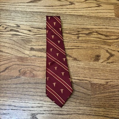 Corbata médica Ashford & Brooks London 100 % seda a rayas borgoña rojo dorado vintage Foto 1 de 4