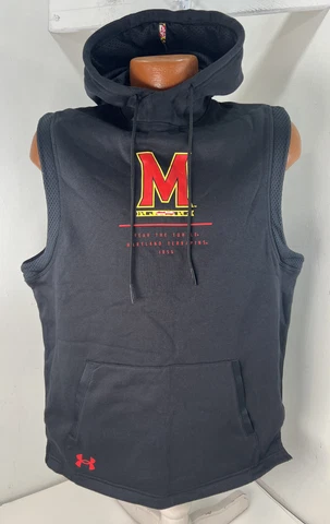 Medium - Under Armour University of Maryland Terrapins TERPS Sleeveless Hoodie Cover