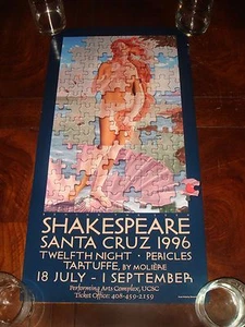 Original 1996 SHAKESPEARE FESTIVAL POSTER Santa Cruz California VENUS Botticelli - Picture 1 of 2