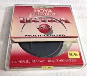 Genuine Hoya 58mm UV (0) Ultra Slim Multi-Coated Lens Protector Filter Japan MC - Picture 1 of 4