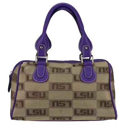Bolso de mano, billetera y collar universitario de terciopelo LSU Louisiana State Tigers Foto 1 de 3