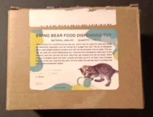 SWING BEAR FOOD DISPENSING TOY For cats and dogs-turquoise New - Picture 1 of 2