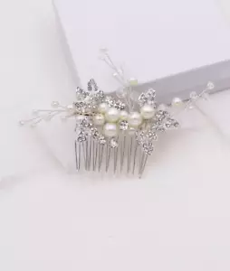 Crystal and Pearl Hair Comb, Wedding Hair Comb, Bridal Hair Comb - Picture 1 of 7