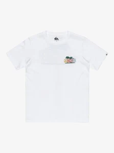 QUIKSILVER - Boys EV Sunny Palms T-Shirt (8-16 Yrs) - White - Casual Tee - Picture 1 of 2