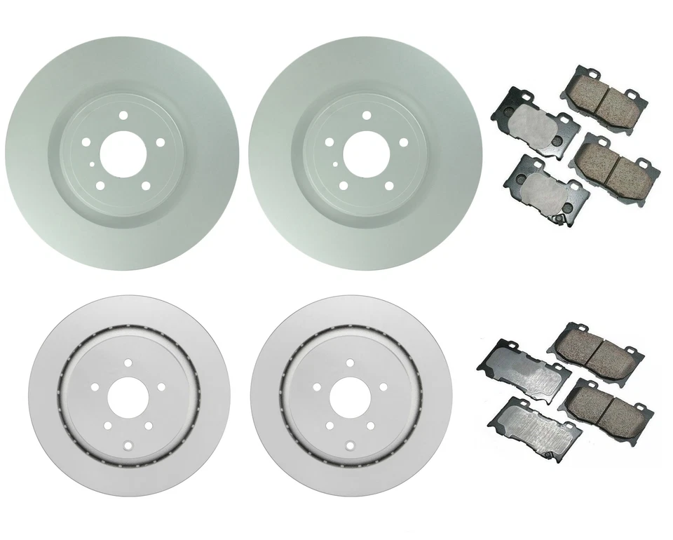 Kit de frenos delanteros y traseros Bosch rotores y pastillas Akebono para Infiniti FX50 QX70 Q50 Foto 1 de 1