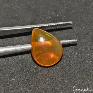 3.50 Ct Orange Ethiopian Opal Pear Cabochon Rare Loose Unheated 12x10mm Gemstone - Picture 1 of 6