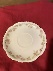 MZ AUSTRIA HAPSBURG CHINA HAB95 PATTERN  SAUCER 6” Pink & Green Floral Scalloped - Picture 1 of 9