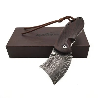 ALBATROSS HGDK002 EDC Mini Damascus Camping Folding Pocket Knife; 2" Damascus... - Image 1 of 4