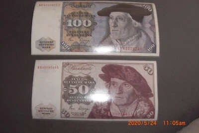 100 DM Deutsche Mark oder 50 Mark Aufkleber siehe Bilder