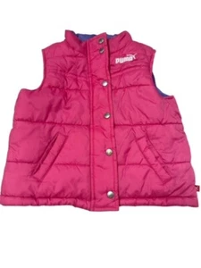 Puma Girls Purple/Hot Pink Reversible Puffer Down Vest Size 3T - Picture 1 of 6