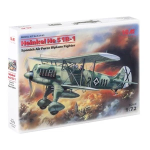 ICM 72191 Plastik Modellflugzeug 1:72 Heinkel He-51 B-1 spanischer Jagdflugzeug - Bild 1 von 5