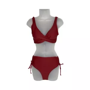 Beachsissi Damen-Bikini-Bikini mit Oberschenkel tailliert Twist Krawatte vorne hinten Größe S - Bild 1 von 19