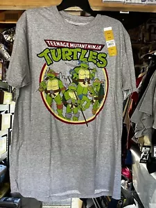 NEW Teenage Mutant Ninja Turtles TMNT Graphic T-Shirt Men's Gray Short Sleeve - Picture 1 of 3