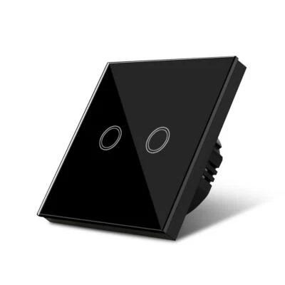 LED light Touch Switch EU/UK Tempered Glass Panel Sensor Wall lamp Switch 220V - Image 1 of 4