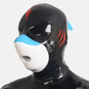 Furrjoi Silicone Shark Mask Latex Furry Fetish SM Hood Full Head Headgear Cos - Picture 1 of 16
