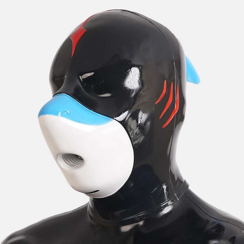 Furrjoi Silicone Shark Mask Latex Furry Fetish SM Hood Full Head Headgear Cos - Image 1 of 4