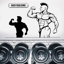 Bodybuilding Workout Wall Decals Muscle Wall Stickers Garage Gym Fitness Mural