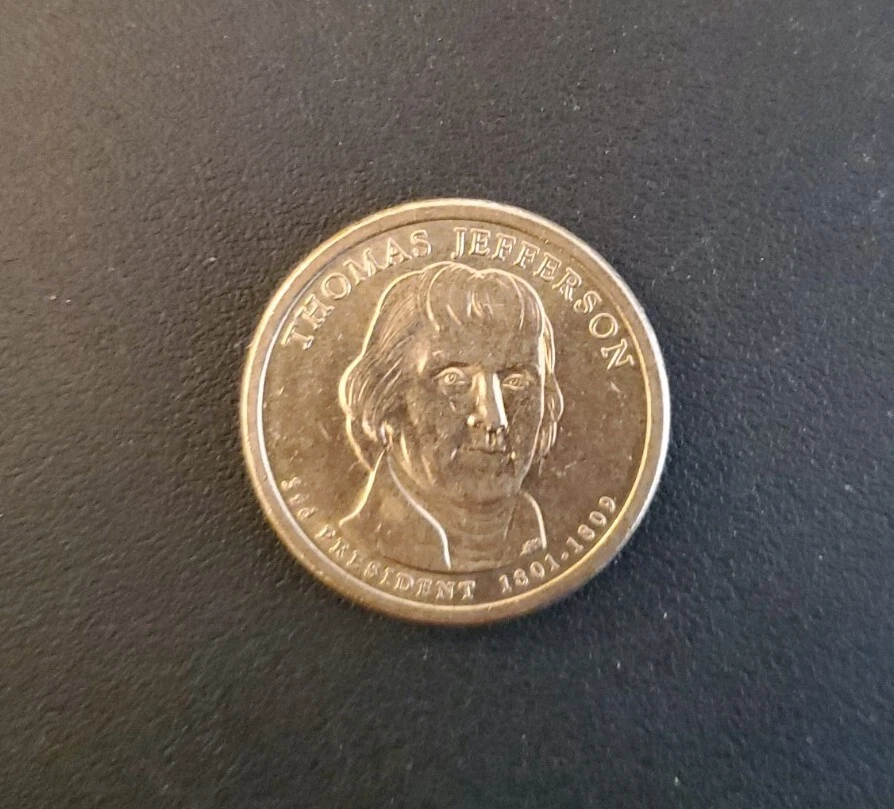 presidential dollar coin 3rd President Thomas Jefferson 2007 P Mint - Image 1 of 1