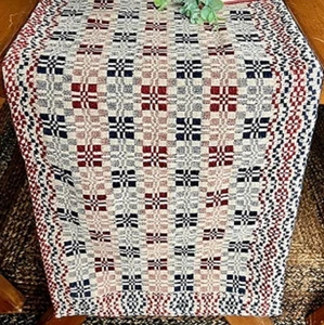 NEW PRIMITIVE FARMHOUSE THROW RED NAVY TAN WOVEN BLANKET 52"x74" PARLOR WEAVE - Picture 1 of 2
