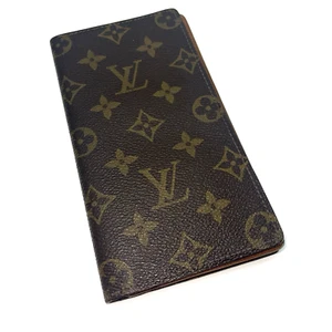LOUIS VUITTON Wallet Porte Valeurs Cartes Credit Long Checkbook Monogram Authent - Picture 1 of 14