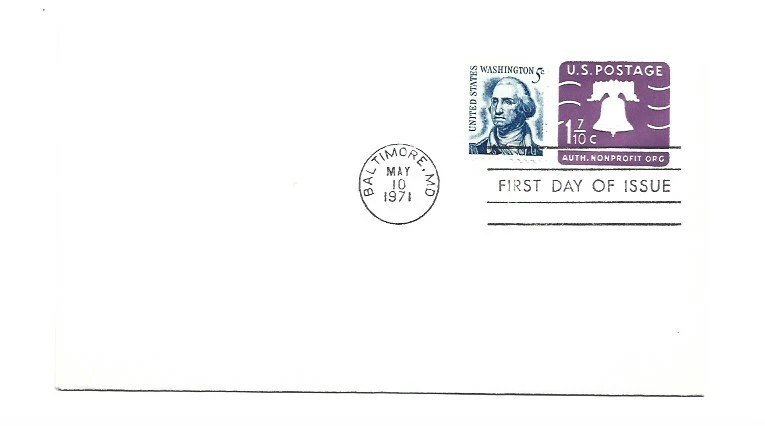 JH U556 1.7c Liberty Bell, No Cachet, FDC - Image 1 of 1