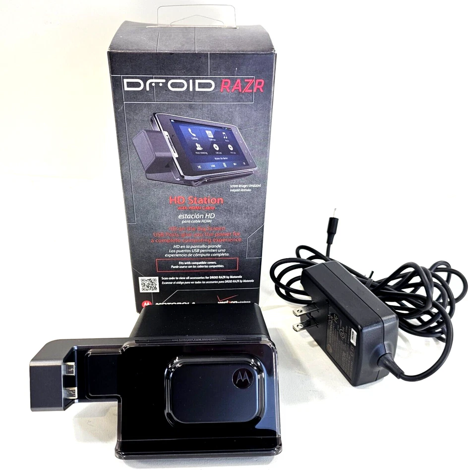 Motorola Droid Razr HD Docking Station and AC Adapter in Box - Tested - Image 1 of 4