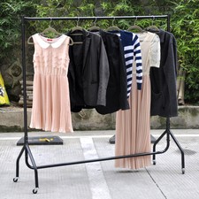 6Ft Heavy Duty Rail Clothes Garment Portable Hanging Rack Retail Display Stand