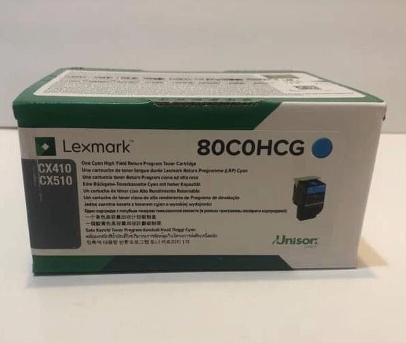 Lexmark Cyan 80C0HCG Return Program High-Yield Toner, (CX410, CX510) - Image 1 of 2