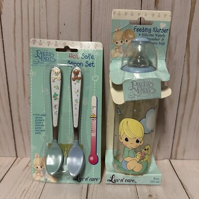 Precious Moments Luv N Care Feeding Nurser Baby Bottle & Hot Safe Spoon Set - Image 1 of 4