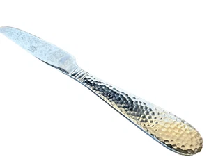 1 New French Solid Dinner Knife Mikasa Elyson 9 1/8" Hammered Stainless 18/0 - Picture 1 of 3