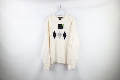 Nuevo de Colección Años 90 Marithe Francois Girbaud Para Hombres L Deletrear Argyle Tejido Suéter Crema Foto 1 de 4