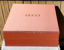 Gucci ~Pink w/Lace Border & Cotton Cloth Lining (Empty) Box ~ 17.5" x 17.5" x 7"