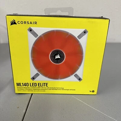 CORSAIR ML140 LED ELITE Red Premium 140mm PWM Magnetic Levitation Fan - White - Image 1 of 2