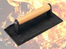 8 Barbecue Bbq Cast Iron Grill Press, Cool-Touch Wood Handle, Commercial-Grade