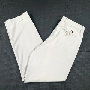 Vintage 90er Tommy Hilfiger Chino Hose Herren 36x33,5 beige bestickt Flagge - Bild 1 von 8