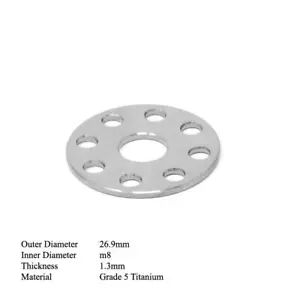 M8 Titan Waschmaschine gebohrt 27 mm Ti Honda Yamaha Kawasaki Suzuki Honda Pack - Bild 1 von 6