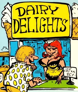 Dairy Delights Truth in Advertising Voluptuous Woman Selling Ice Cream WYMA - Picture 1 of 4