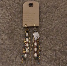 Vintage Anthropologie Earrings Dangle Nwt Retails at $48 Pearlescent Whimsical
