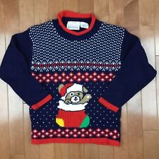 Vintage 1980's Basic Editions Teddy Bear Christmas Holiday Kids Youth Sweater 6