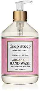 NEW Deep Steep Rosewater Aloe Argan Oil Hand Wash Liquid Soap USA 17.6 oz