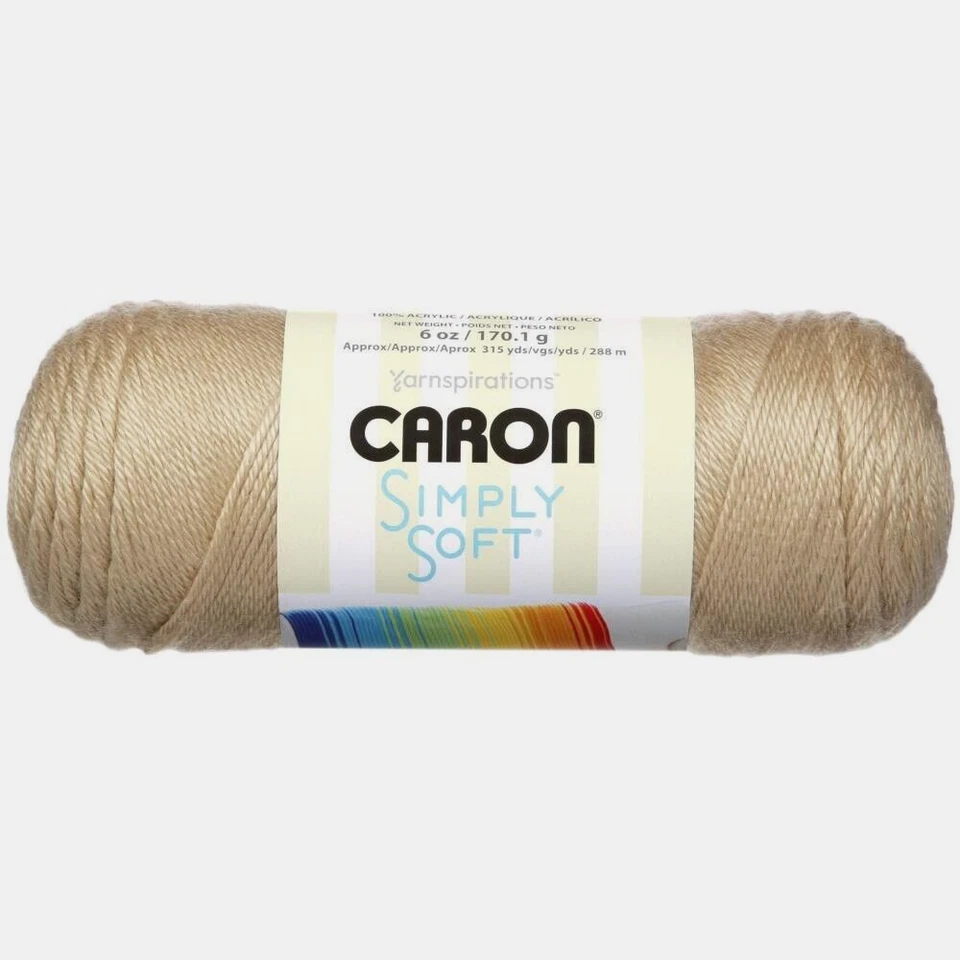 Paquete de 3 madejas hilo acrílico suave Caron Simply #9703 hueso nuevo Foto 1 de 1
