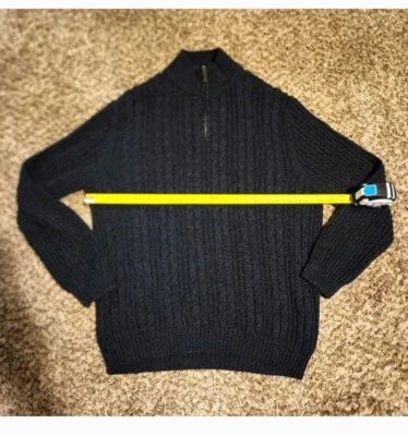 De colección - Cable tejido TASSO ELBA 1/4 cremallera negro-gris nuevo sin etiquetas para hombre grande/XL Foto 1 de 4